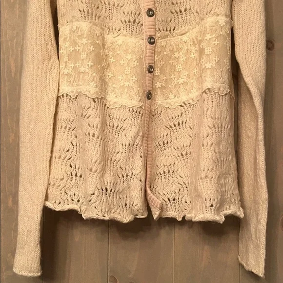 Free People Cream Lace Cardigan - Picture 3 of 8